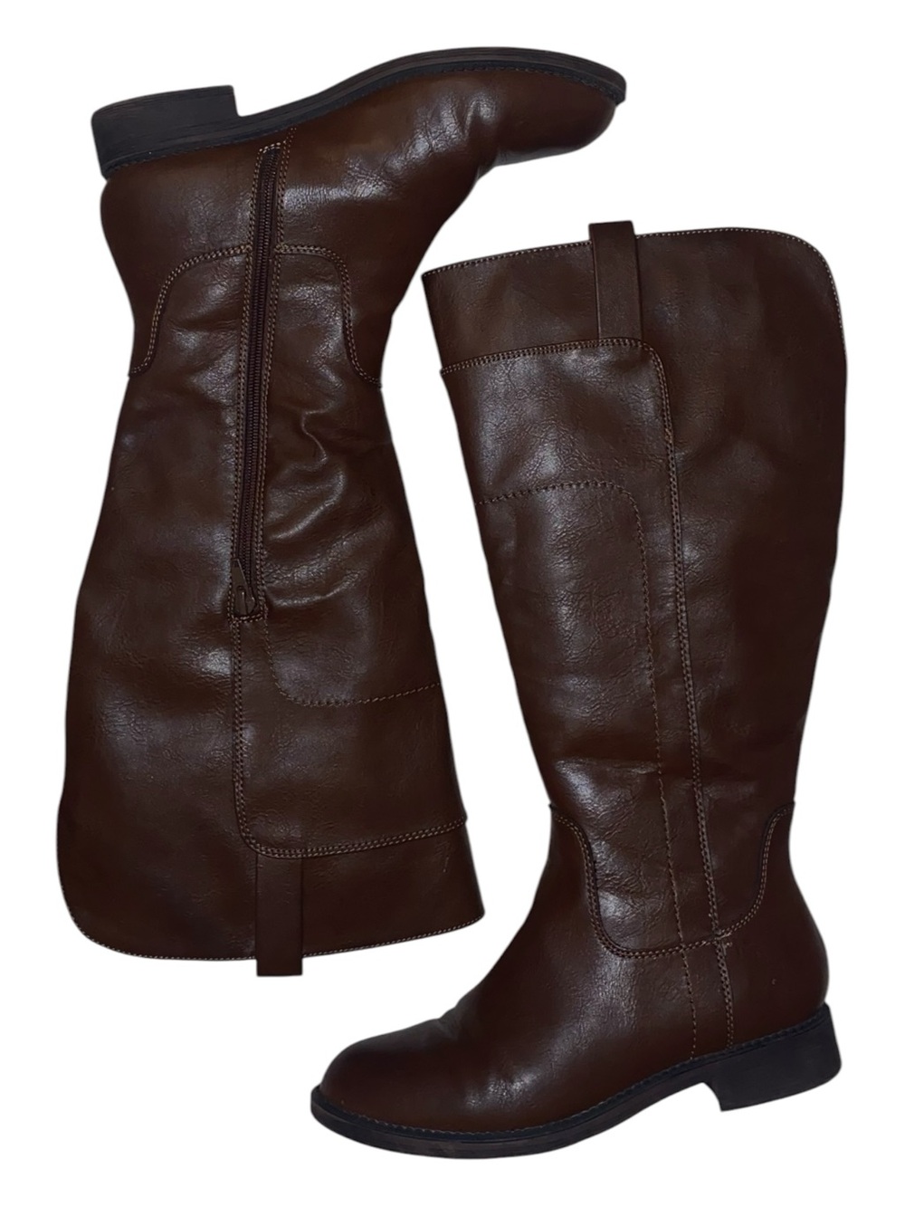 FRYE and CO Giovanna Knee-High Tall Boots Equestrian Style Med Brown SZ 7-1/2 - Picture 2 of 8